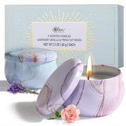 Scented Soy Candle Duo - Lavender & Rose