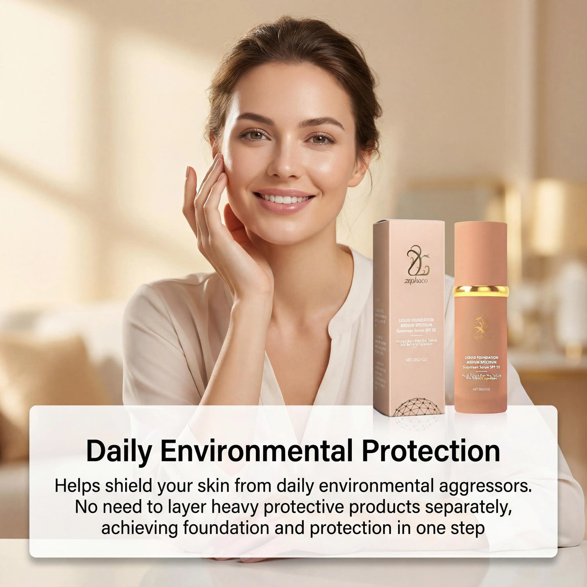 Zephoco Color-Changing Liquid Foundation SPF 50+