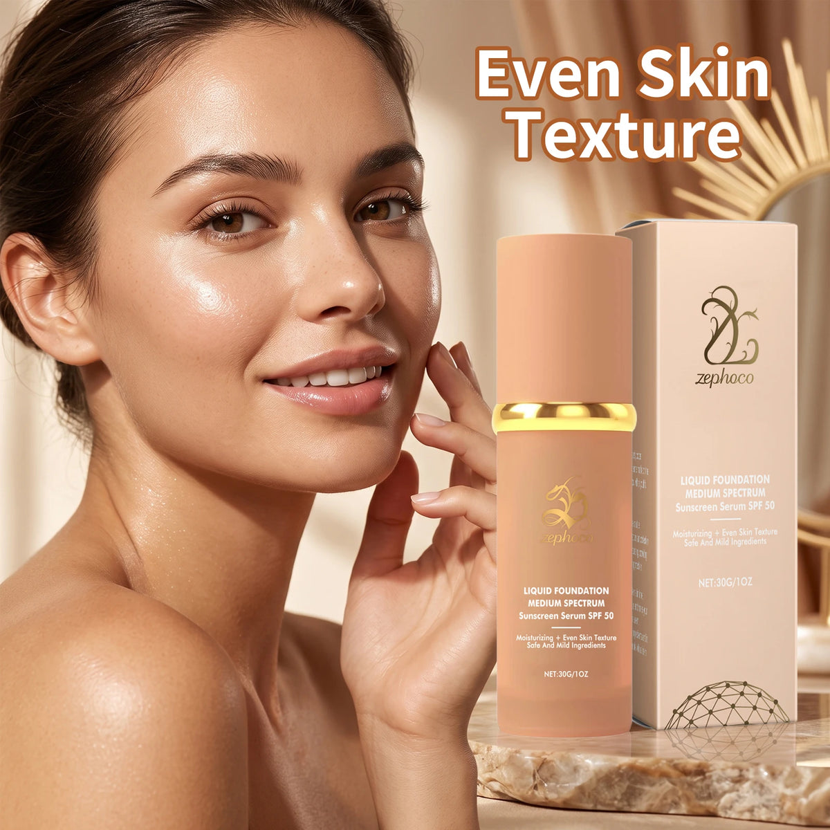 Zephoco Color-Changing Liquid Foundation SPF 50+