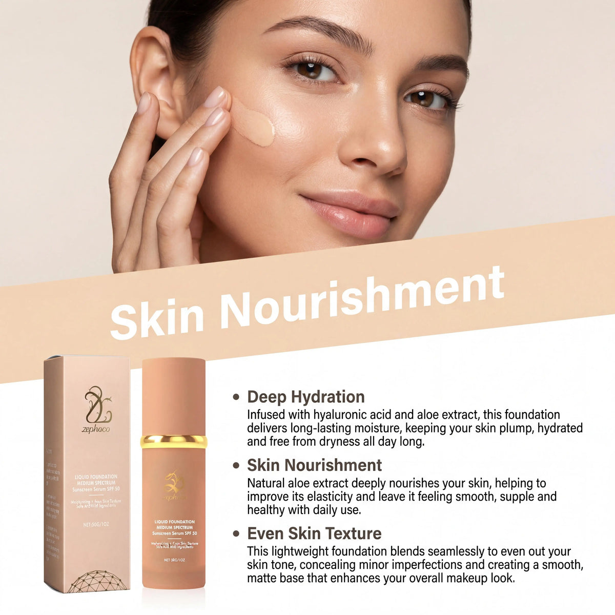 Zephoco Color-Changing Liquid Foundation SPF 50+