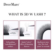 DeceMars 5D W-Shaped Eyelash Extensions, 12-Line Tray
