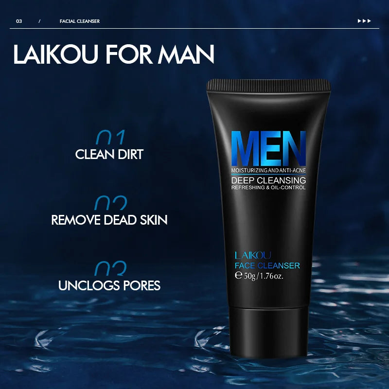 LAIKOU Men's Facial Cleanser, 50 g