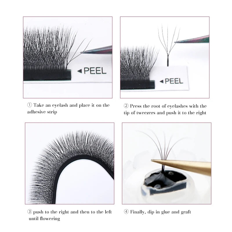 DeceMars 5D W-Shaped Eyelash Extensions, 12-Line Tray