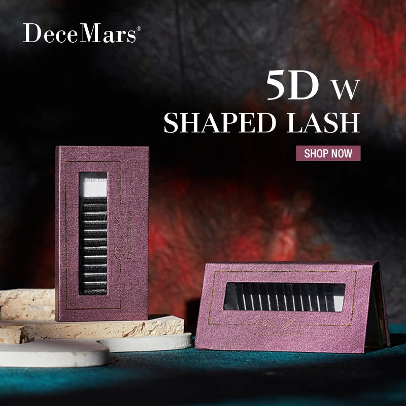 DeceMars 5D W-Shaped Eyelash Extensions, 12-Line Tray