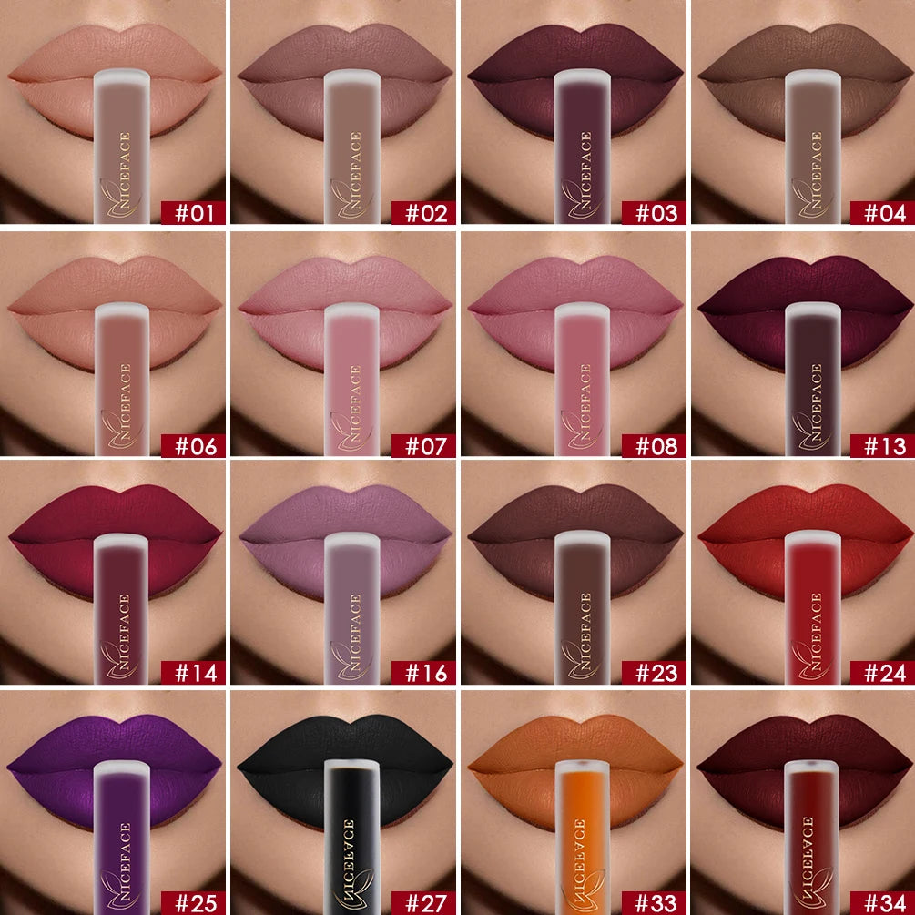 NICEFACE Nude Liquid Lipstick, Velvet Matte