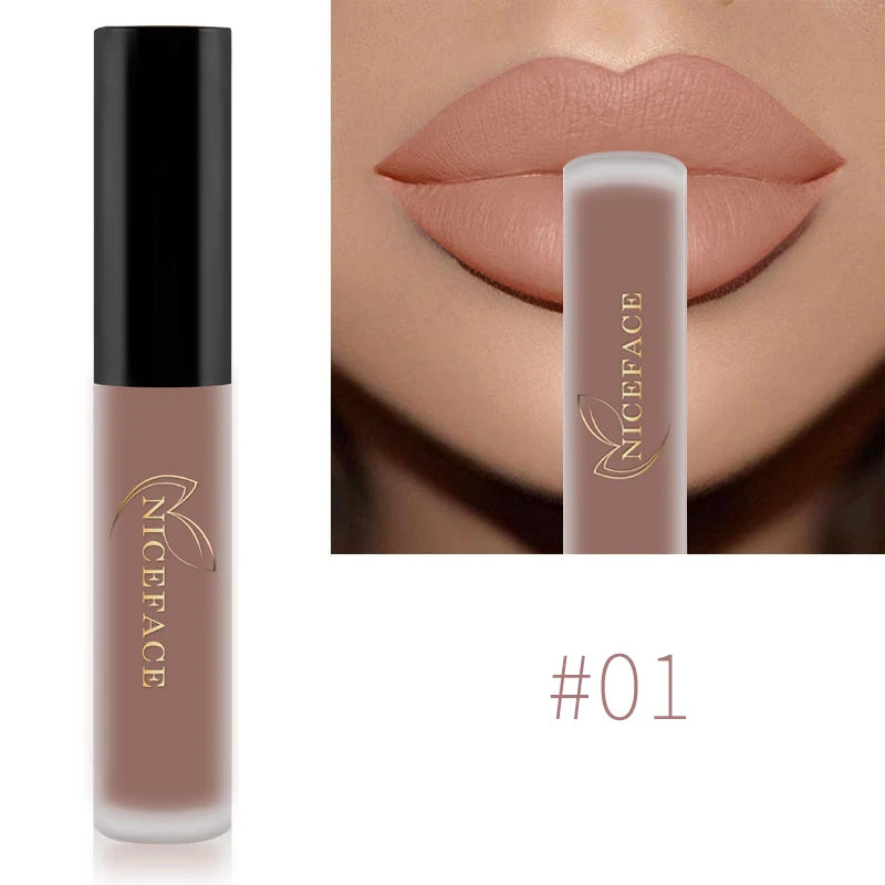 NICEFACE Nude Liquid Lipstick, Velvet Matte