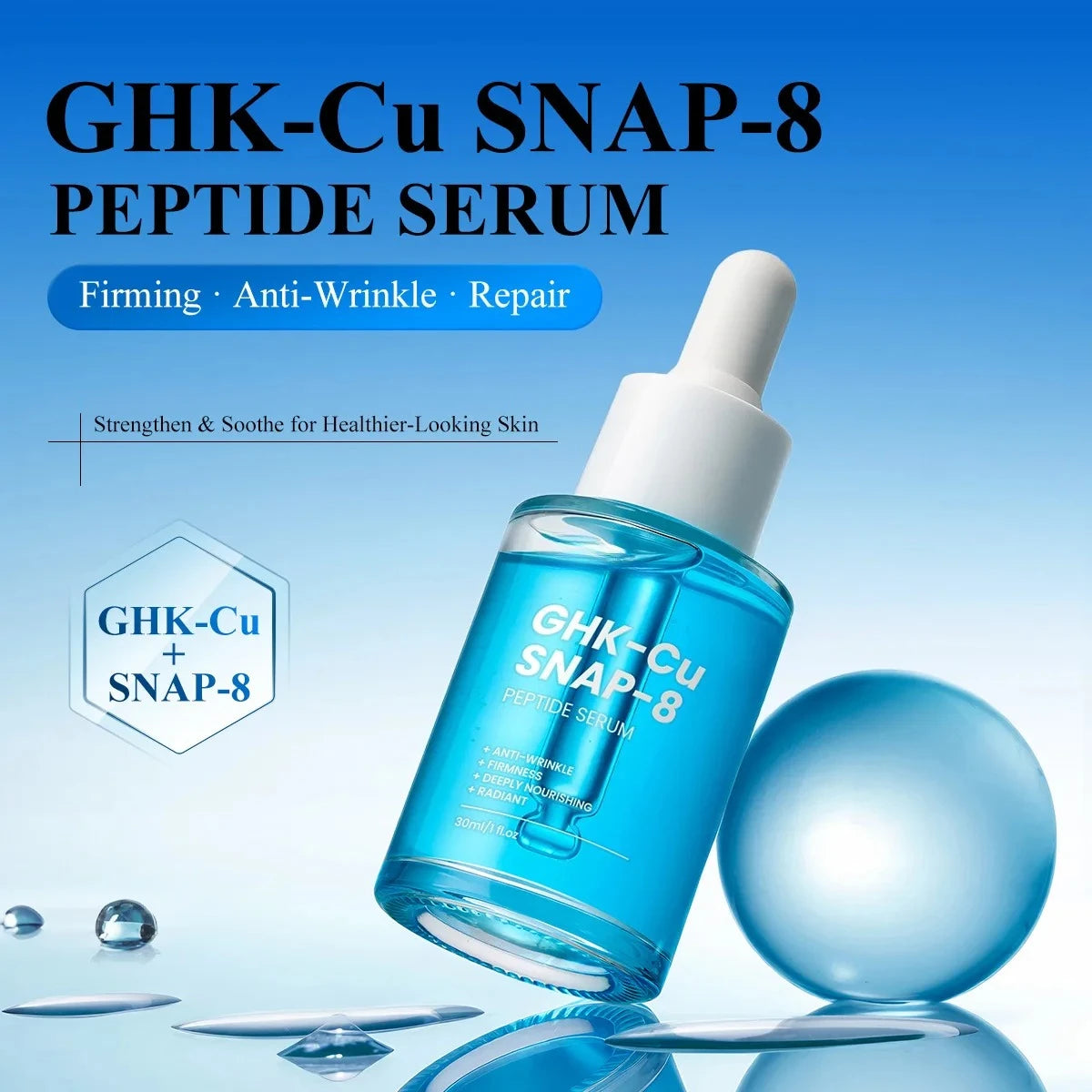 GHK-Cu Copper Peptides Facial Serum with SNAP-8