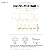 Romantic Y2K Star Press-On Nails, 24-Piece Almond Set
