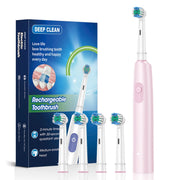 Rechargeable Rotary Electric Toothbrush with Timer and Multiple Modes