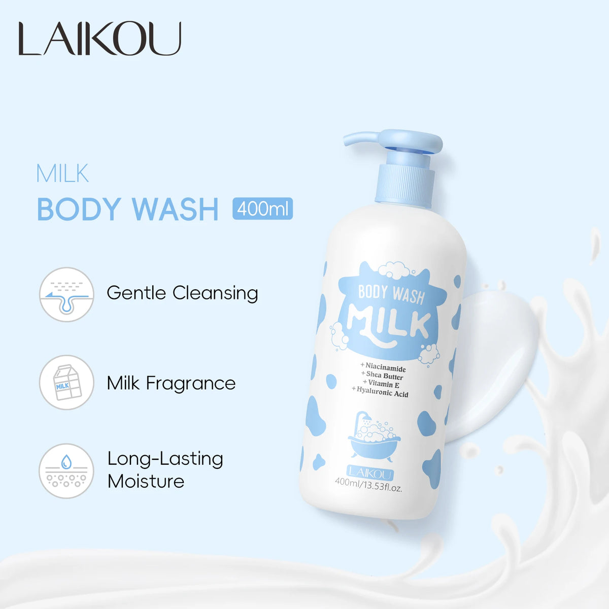 LAIKOU Milk Body Wash, 400ml