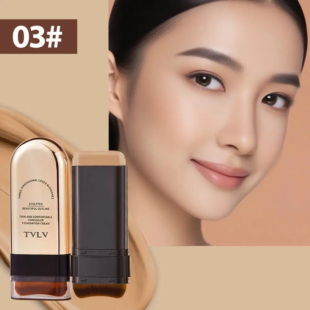 Waterproof Concealer Foundation Stick with Brush