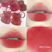 QIBEST Cute Bear Velvet Lip Mud Keychain