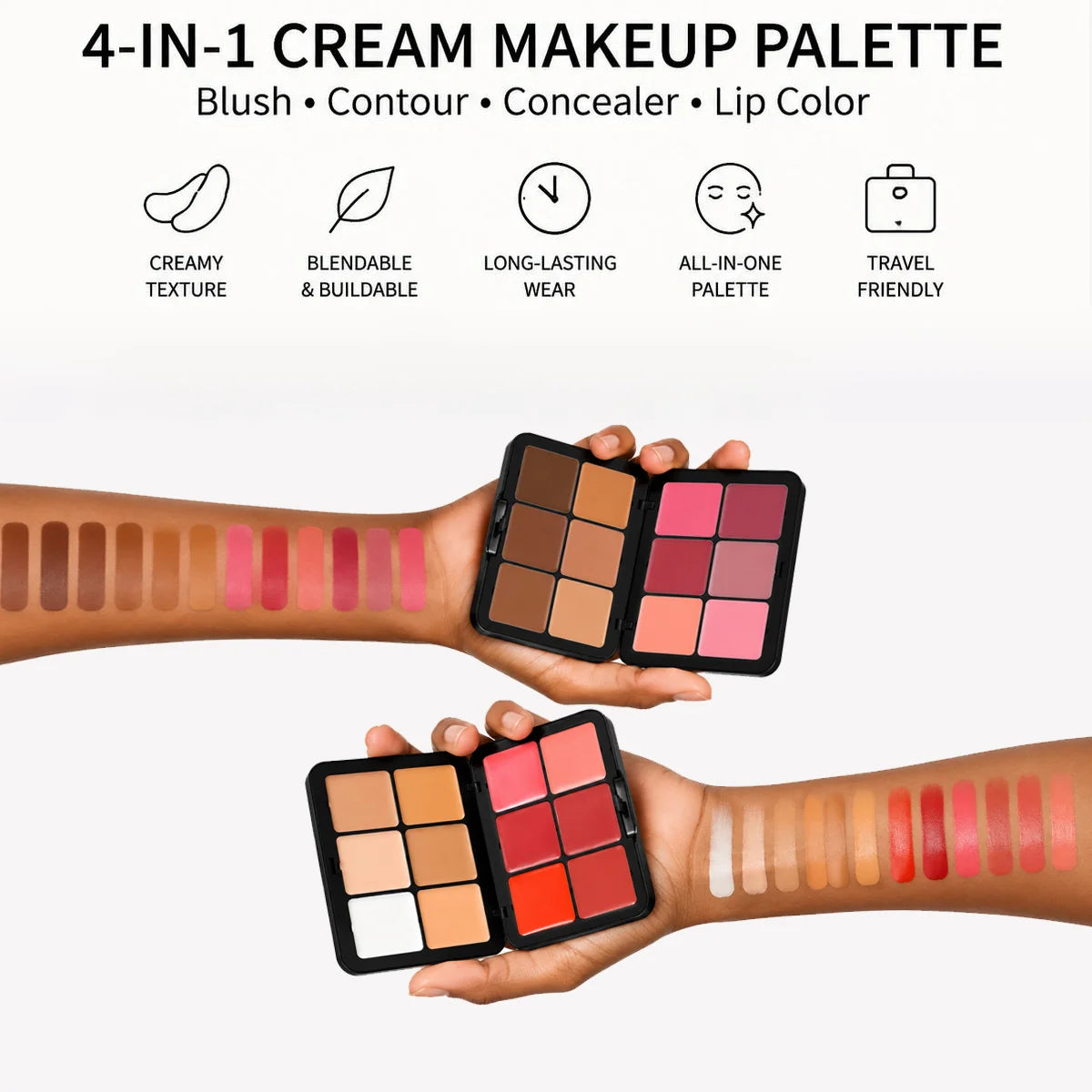 12-Color Concealer, Blush and Contour Palette
