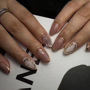 Metallic Cat Eye French Press-On Nails, 24-Piece Set