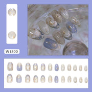 Romantic Y2K Star Press-On Nails, 24-Piece Almond Set