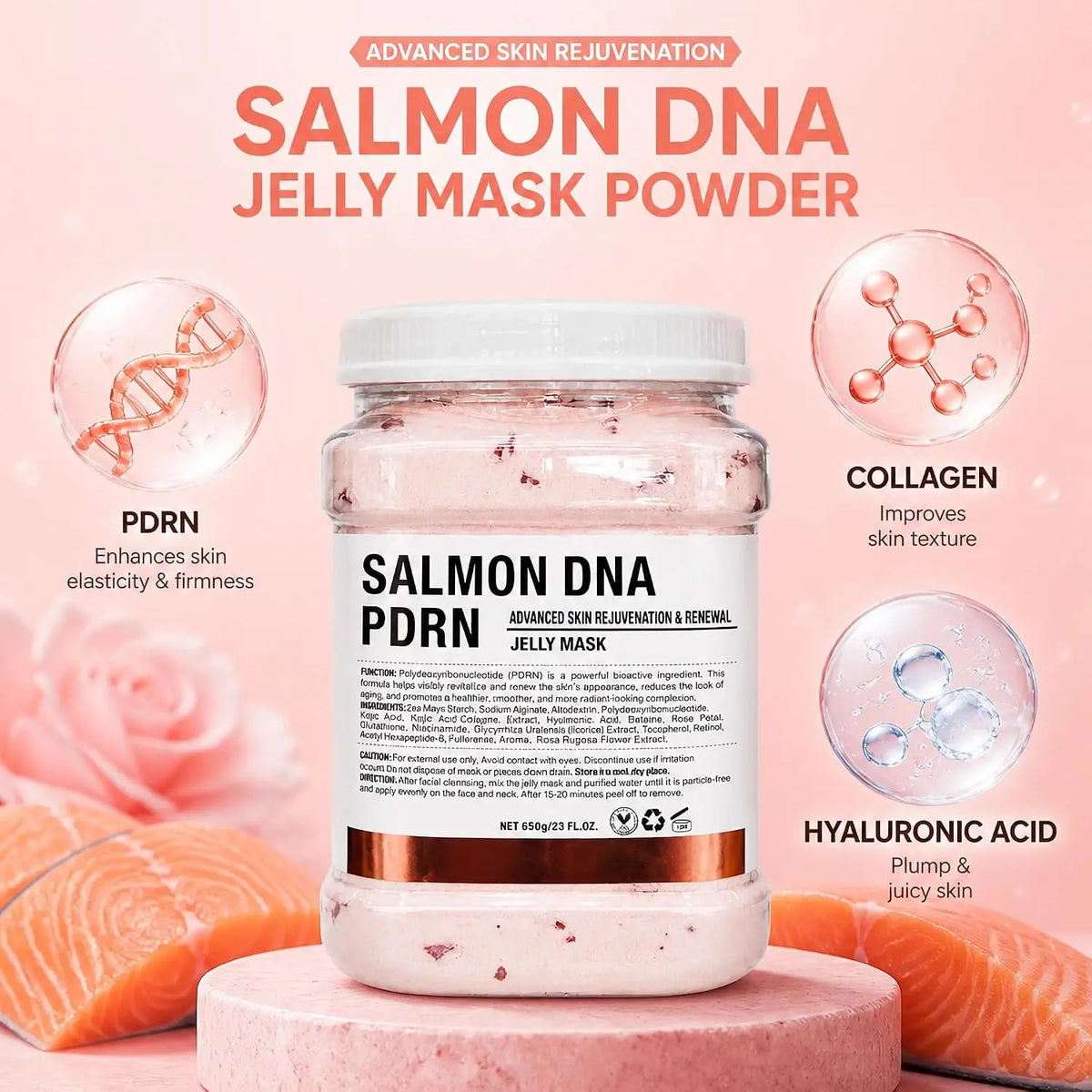 YMEYFAN Salmon PDRN Collagen Jelly Peel-Off Mask, 650 g