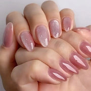 Metallic Cat Eye French Press-On Nails, 24-Piece Set