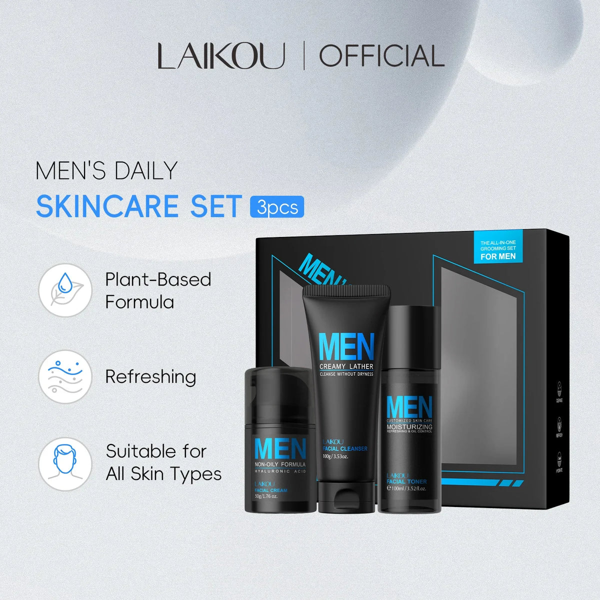 LAIKOU Men's 3-Step Skincare Set