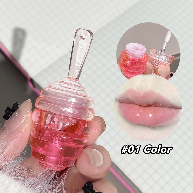 Small Honeypot Lip Oil, Peach and Honey