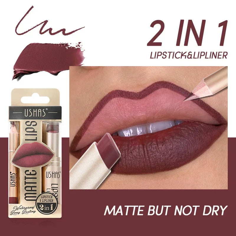 SAKSRAAR 2-in-1 Matte Lipstick and Lip Liner Set