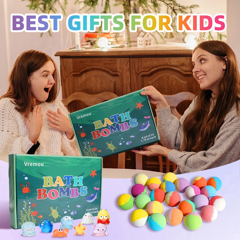 Kids Surprise Bath Bomb Gift Set, 24 Pack