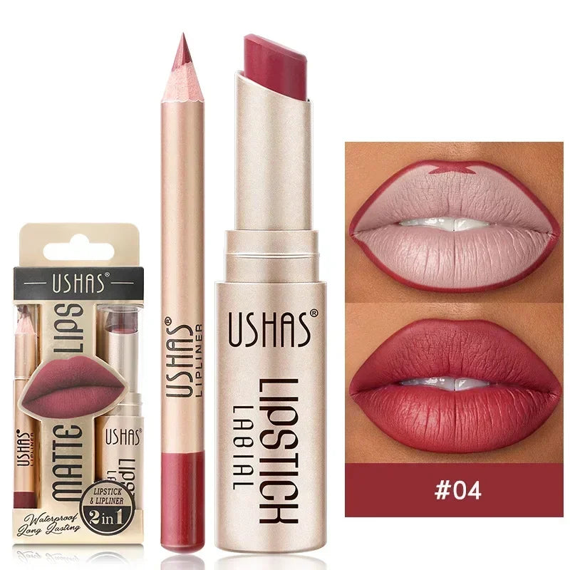 SAKSRAAR 2-in-1 Matte Lipstick and Lip Liner Set