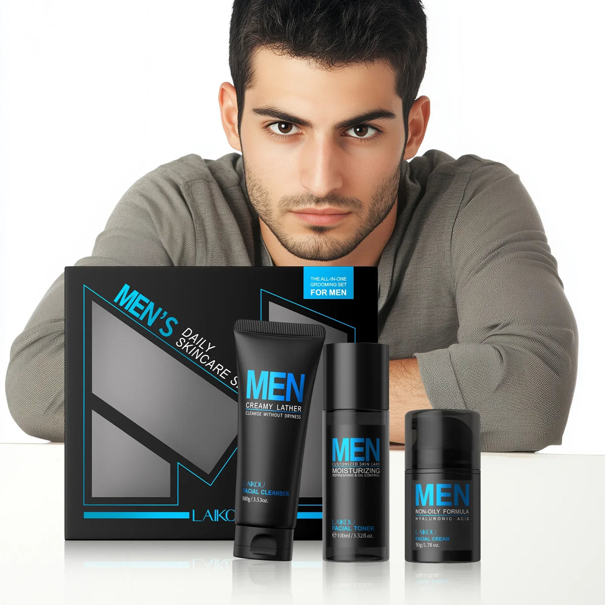 LAIKOU Men's 3-Step Skincare Set