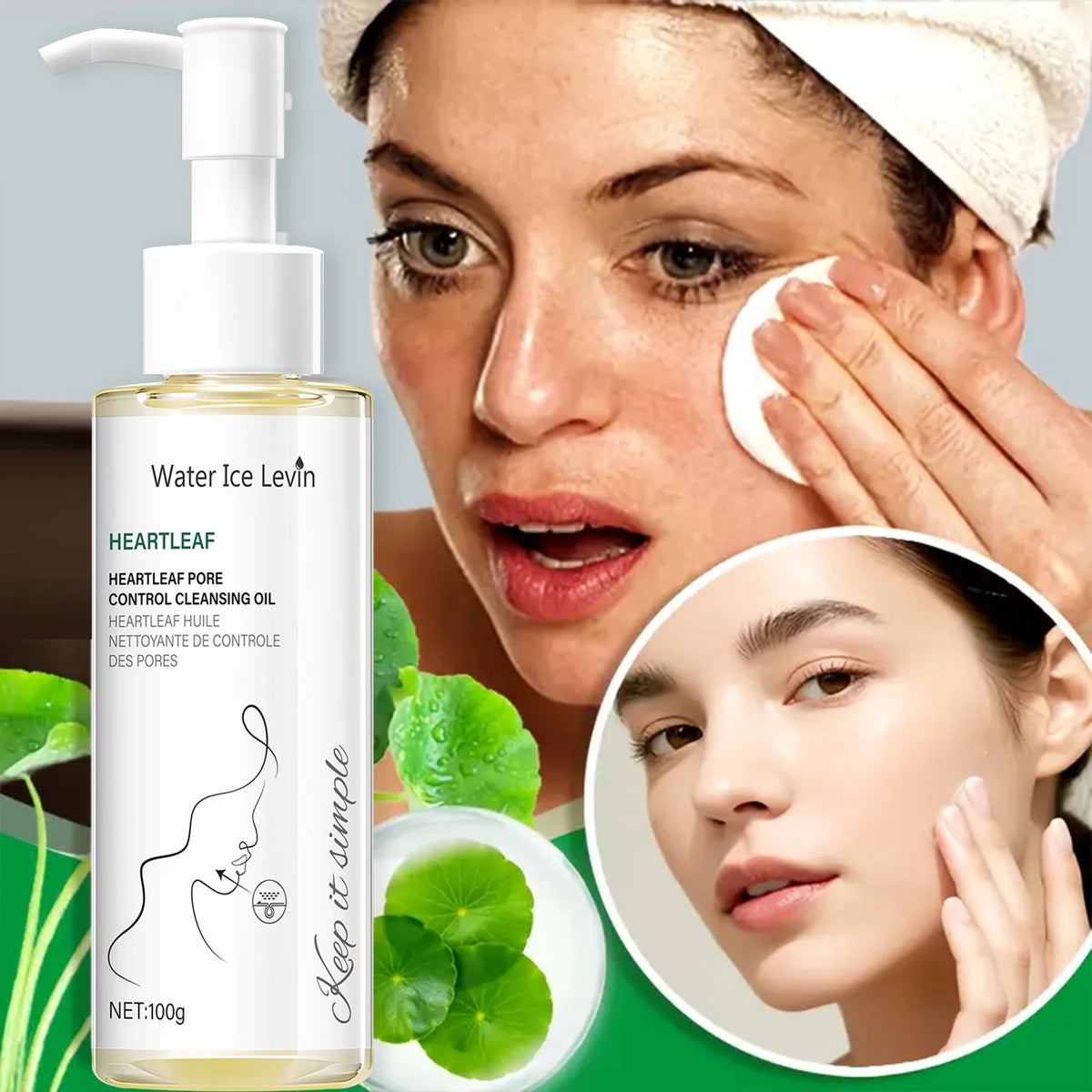 Water Ice Levin Heartleaf Pore Control Cleansing Oil, 100 g