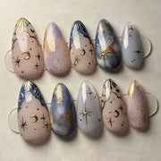 Romantic Y2K Star Press-On Nails, 24-Piece Almond Set