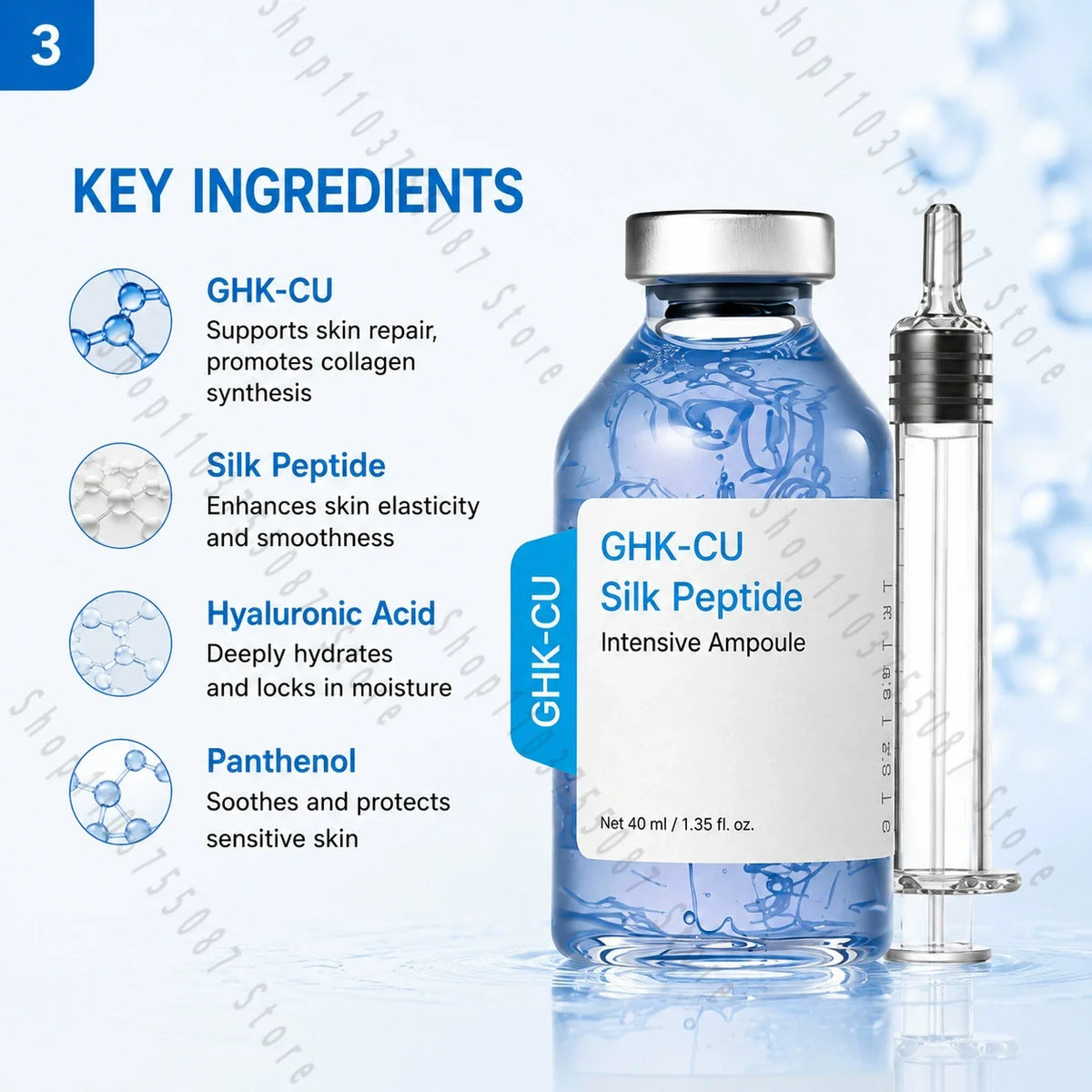 GHK-Cu Silk Peptide Facial Serum, 40ml