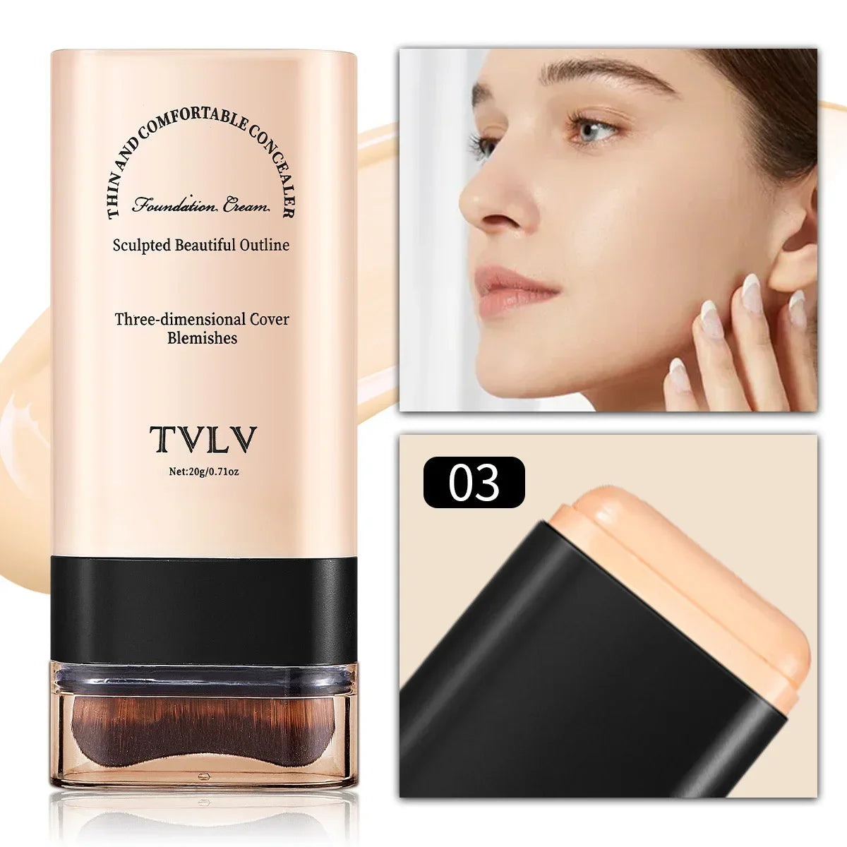 TVLV Foundation Stick with Brush, 20g
