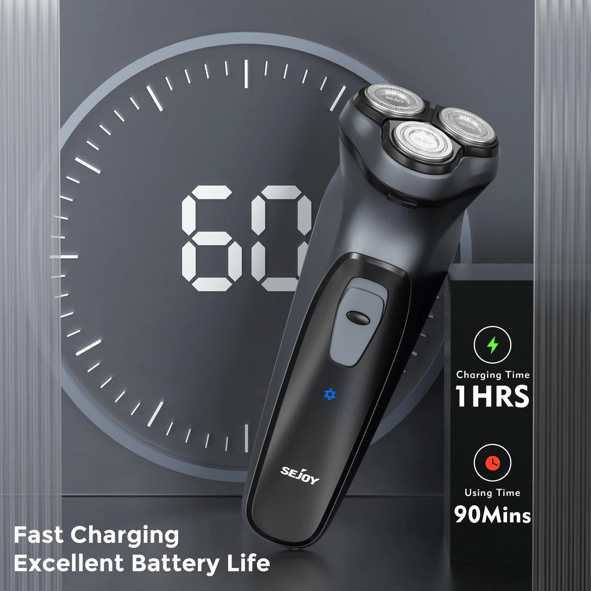 SEJOY BLASTO1 Rechargeable Electric Shaver with Floating Heads