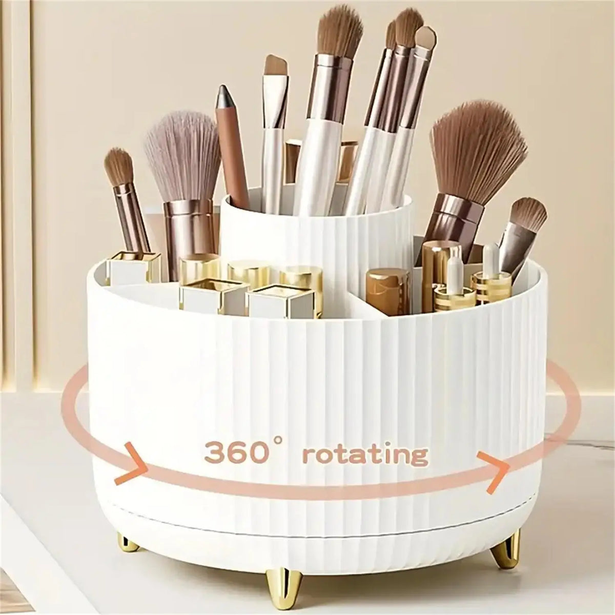 360° Rotating Makeup Organizer, 5 Compartments