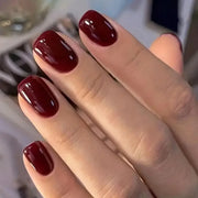 Wine Red Square Press-On Nails, 24-Piece Set
