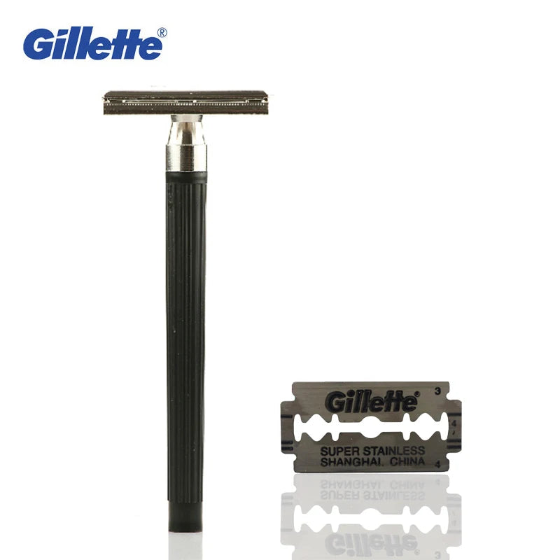 Gillette Super Blue Straight Razor with Stainless Steel Blades