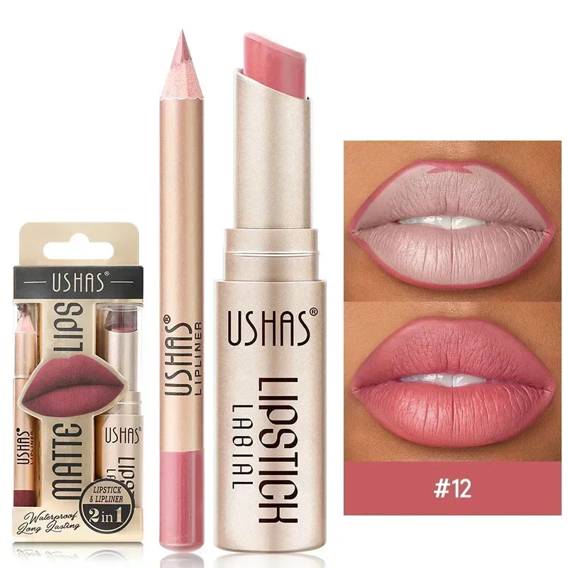 SAKSRAAR 2-in-1 Matte Lipstick and Lip Liner Set