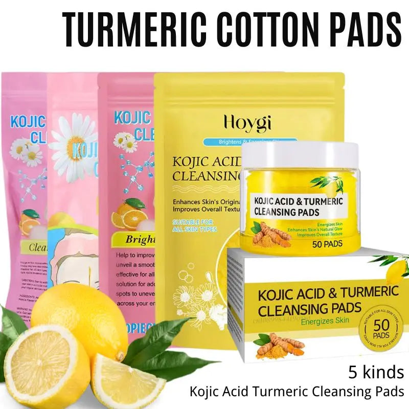 Turmeric and Kojic Acid Cleansing Pads, 40 or 50 Pieces
