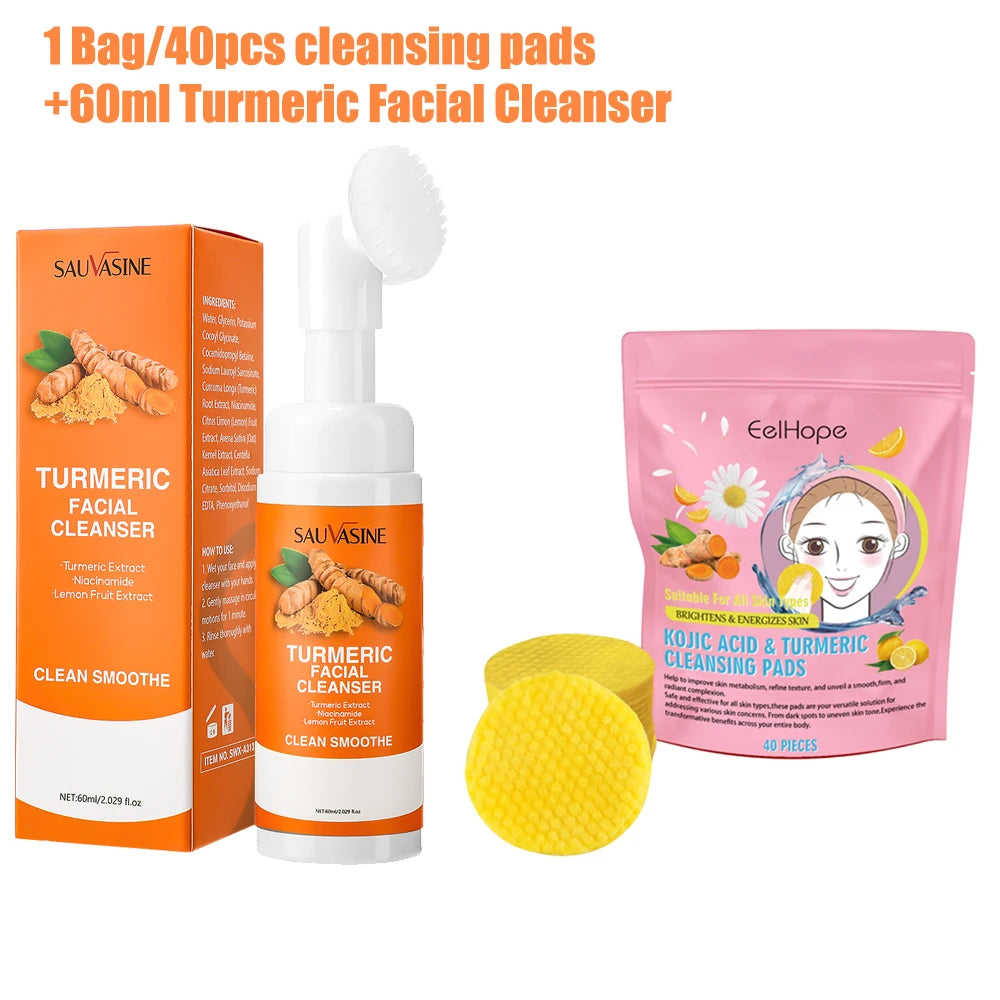 Ms.Dear Turmeric Facial Cleansing Pads, 40 Pieces