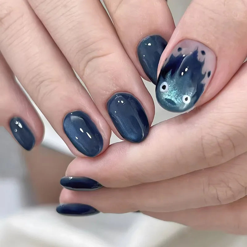 Romantic Y2K Star Press-On Nails, 24-Piece Almond Set