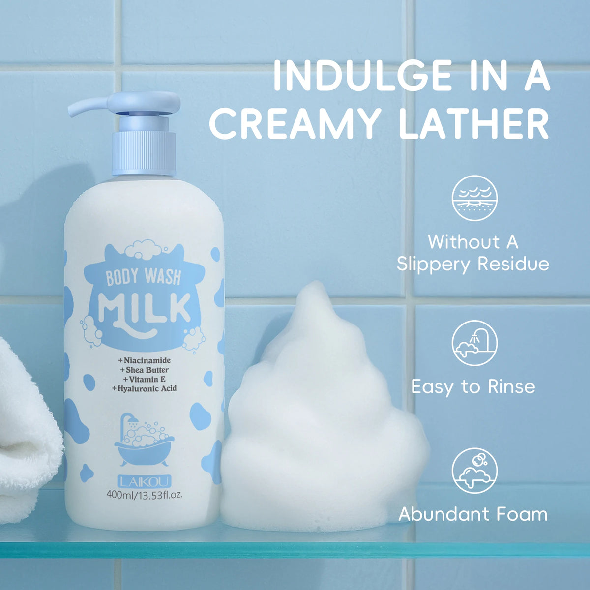 LAIKOU Milk Body Wash, 400ml
