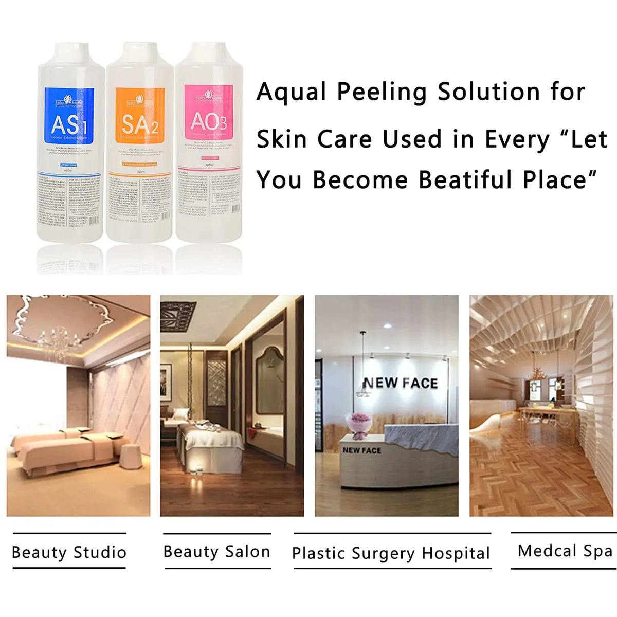 Hydra Facial Solution Set, AS1, SA2 and AO3, 1200ml