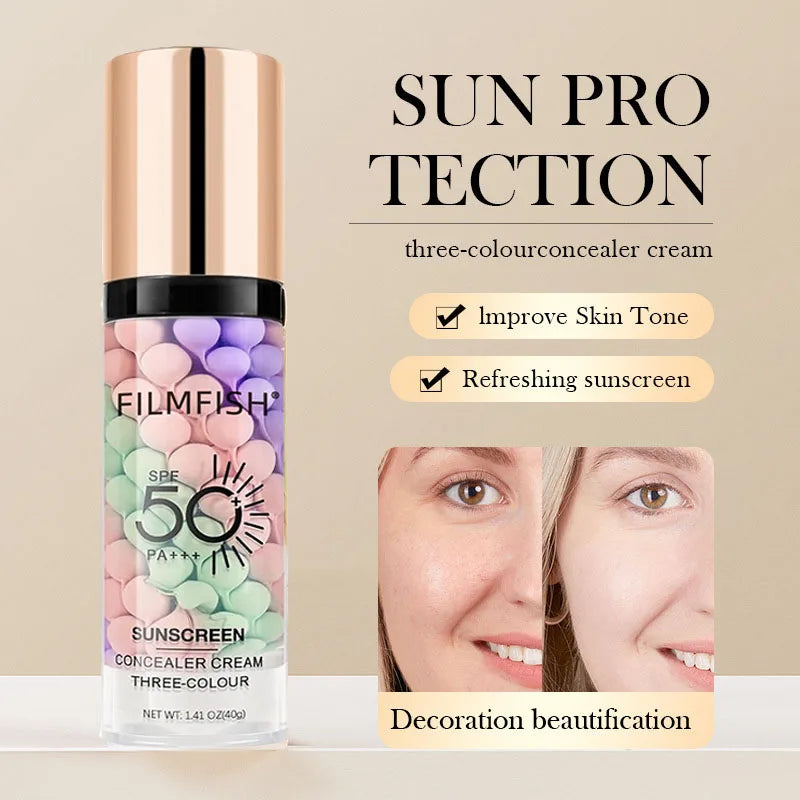 Tri-Color Makeup Primer Cream, 40g