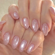 Metallic Cat Eye French Press-On Nails, 24-Piece Set