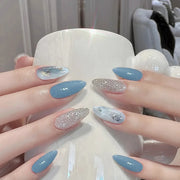 Romantic Y2K Star Press-On Nails, 24-Piece Almond Set