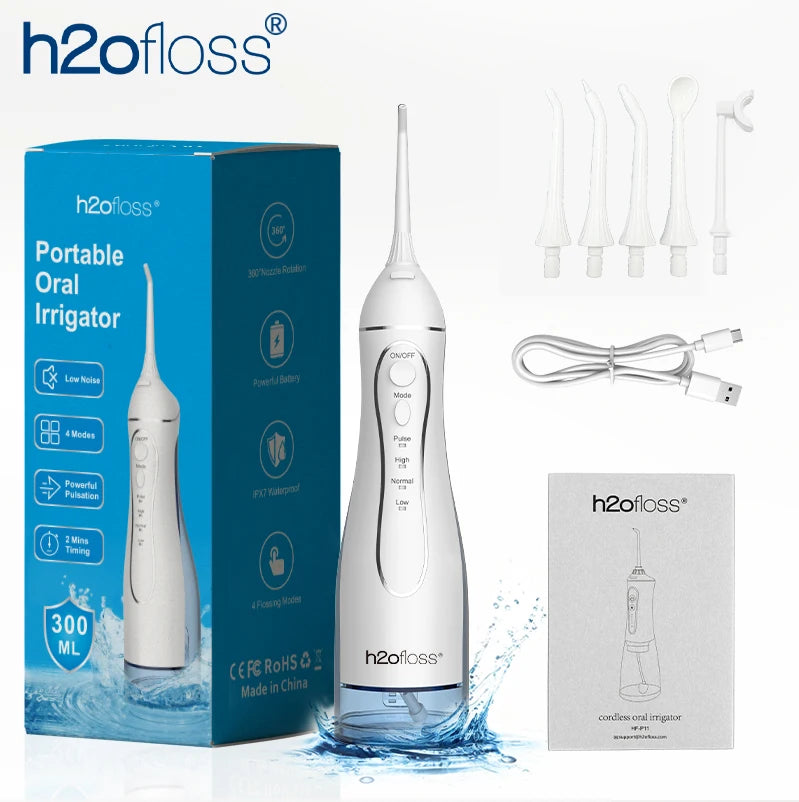 H2ofloss Rechargeable Water Flosser, 300ml, 5 Modes