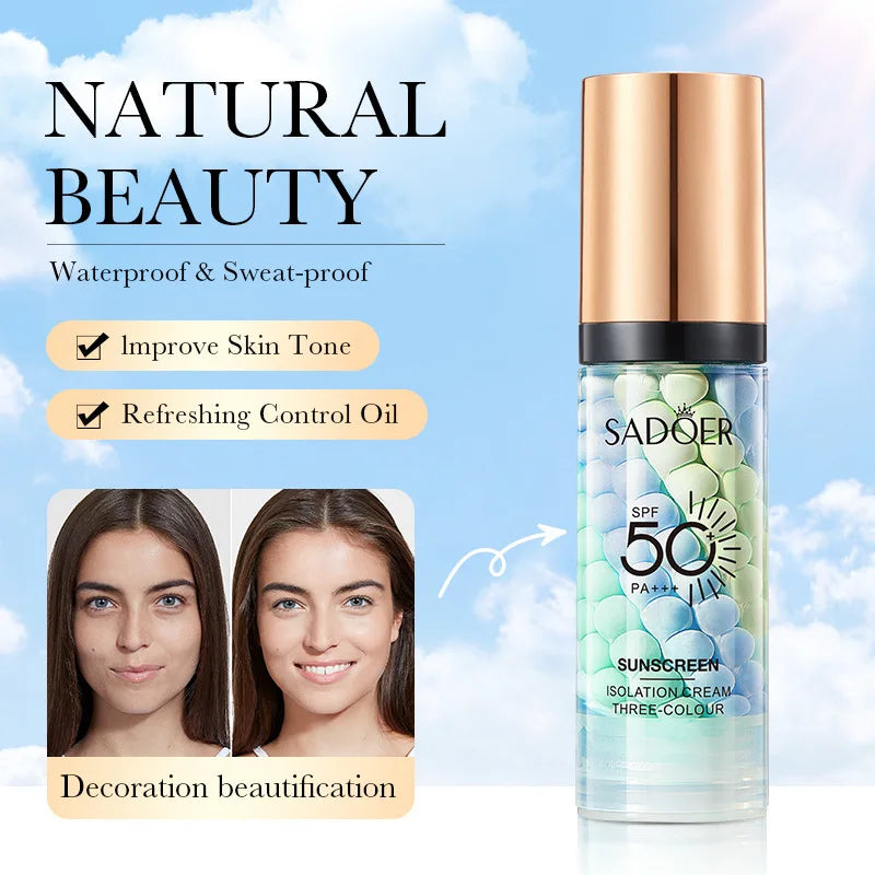 Tri-Color Makeup Primer Cream, 40g
