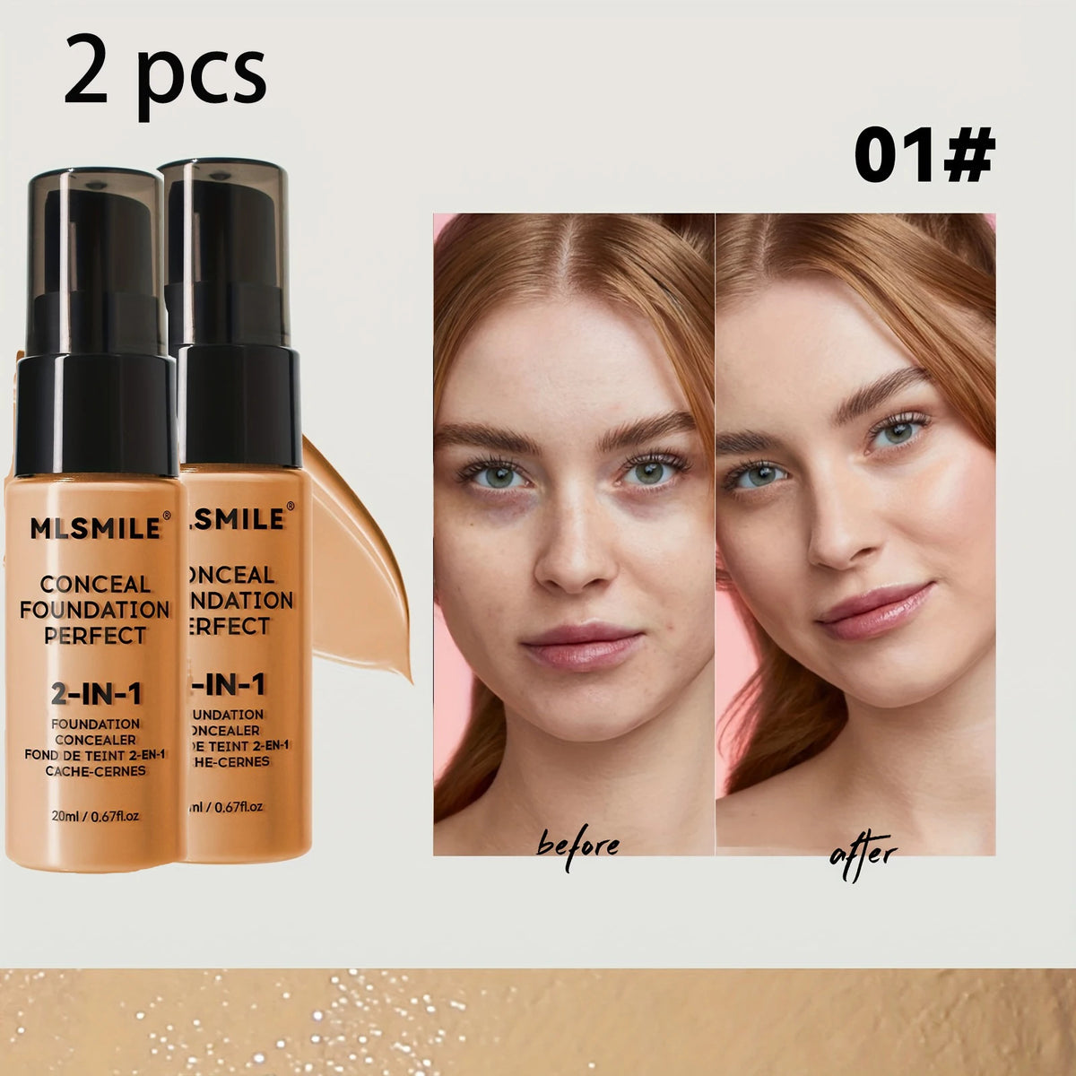 2-in-1 Oil-Control Liquid Foundation and Concealer