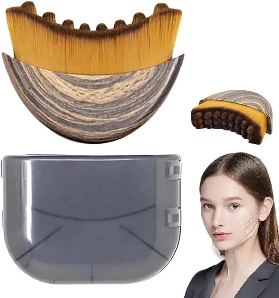 2-Piece Facial Contour Brush and Derma Roller Set
