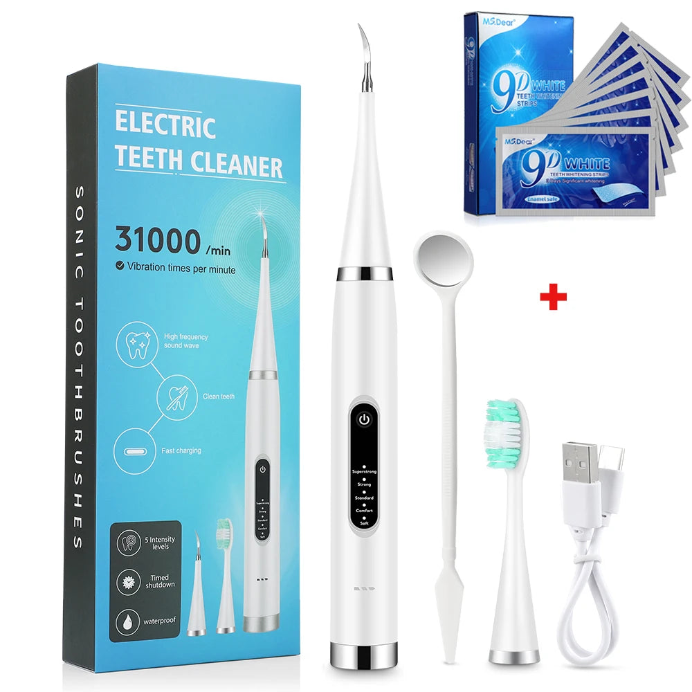 Electric Dental Scaler and Teeth Whitening Strip Set