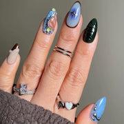 Romantic Y2K Star Press-On Nails, 24-Piece Almond Set